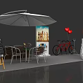 HUAWEI Brand Photo Check in Spot With White Umbrella Tables Chairs And Red Balloons