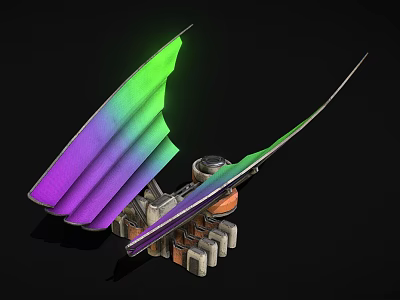 Artistic Colorful Gradient Building Blocks Model With Wing Like Structure Design 3d model