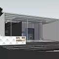 Modern Sales Office Architectural Design With Glass Curtain Walls And Showroom Entrance
