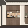Modern Light Wood Sideboard With Open Shelves And Decorative Storage In Minimalist Interior
