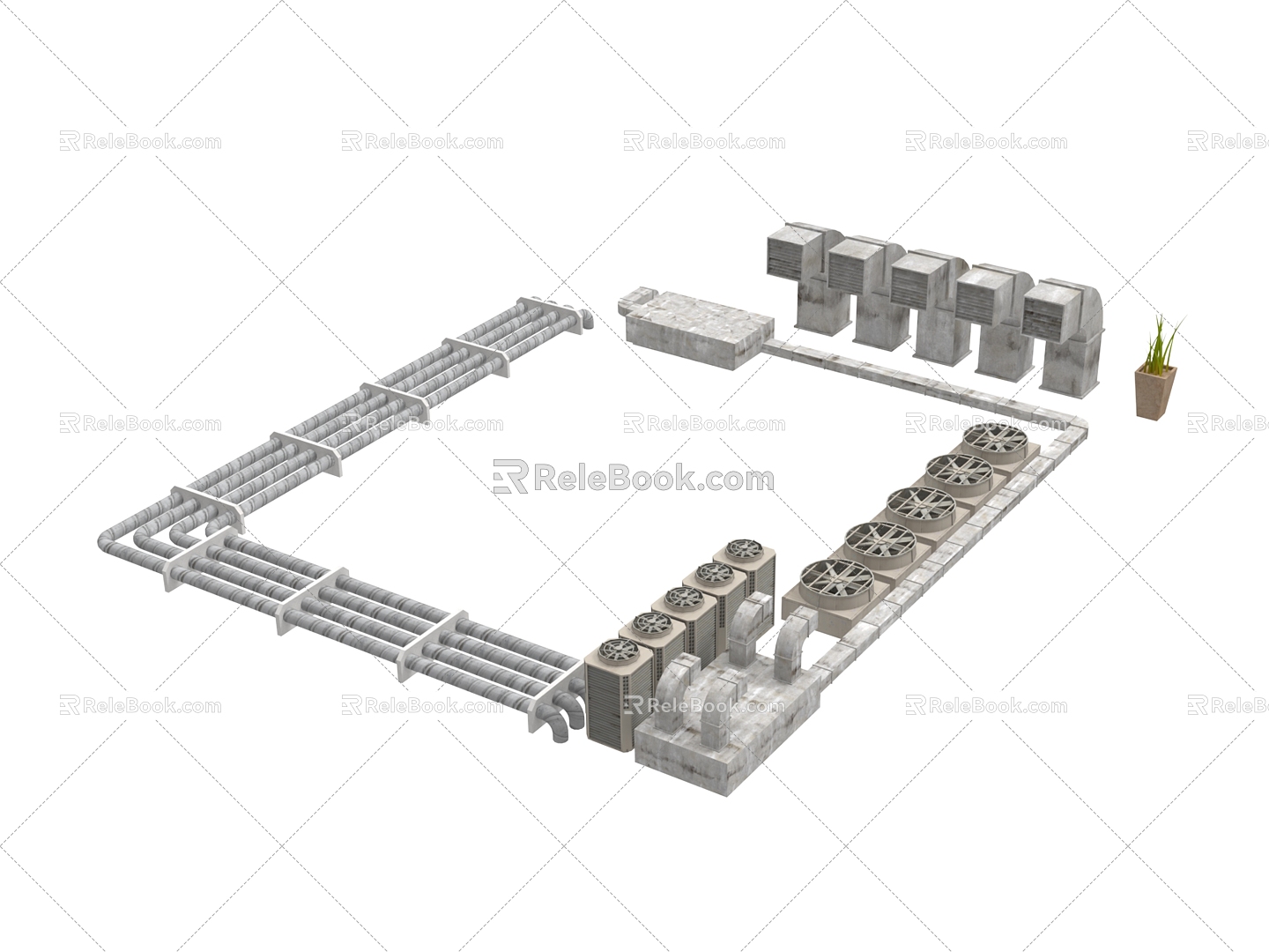 Industrial equipment Ventilating fan 3d model