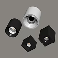 Modern Black And White Cylindrical Square Downlights And Spotlights Design