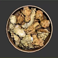 Homemade Golden Crispy Fried Chicken Pieces in Wooden Bowl
