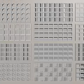 Diverse Grid Pattern Structural Components With Circular Holes Square Grids And Rectangular Designs 3d model
