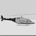 White and Black Helicopter with Rotor Blades Cockpit and Landing Gear