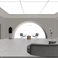 Bright Modern Minimalist Clothing Store Interior With Cozy Sofa And Neat Fashion Display Area