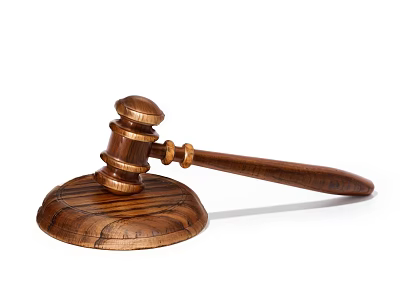 Classic Design Handcrafted Wooden Gavel Ornament Set With Natural Texture Base 3d model