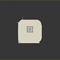 Cartoon Style Small House With Tiled Roof Wooden Door And White Walls