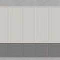 Modern Two Tone Wainscoting Design With Vertical Panels And Neutral Tones 3d model