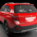 Red Chevrolet SUV With Sleek Front Grille And Body Design