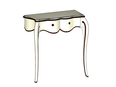 Light Colored Entryway Console Table With Two Drawers Smooth Tabletop And Elegant Legs 3d model