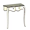 Light Colored Entryway Console Table With Two Drawers Smooth Tabletop And Elegant Legs
