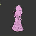 Elaborate Black Feather Gown Costume With Decorative Headdress And Scepter Like Object For Theatrical Performance
