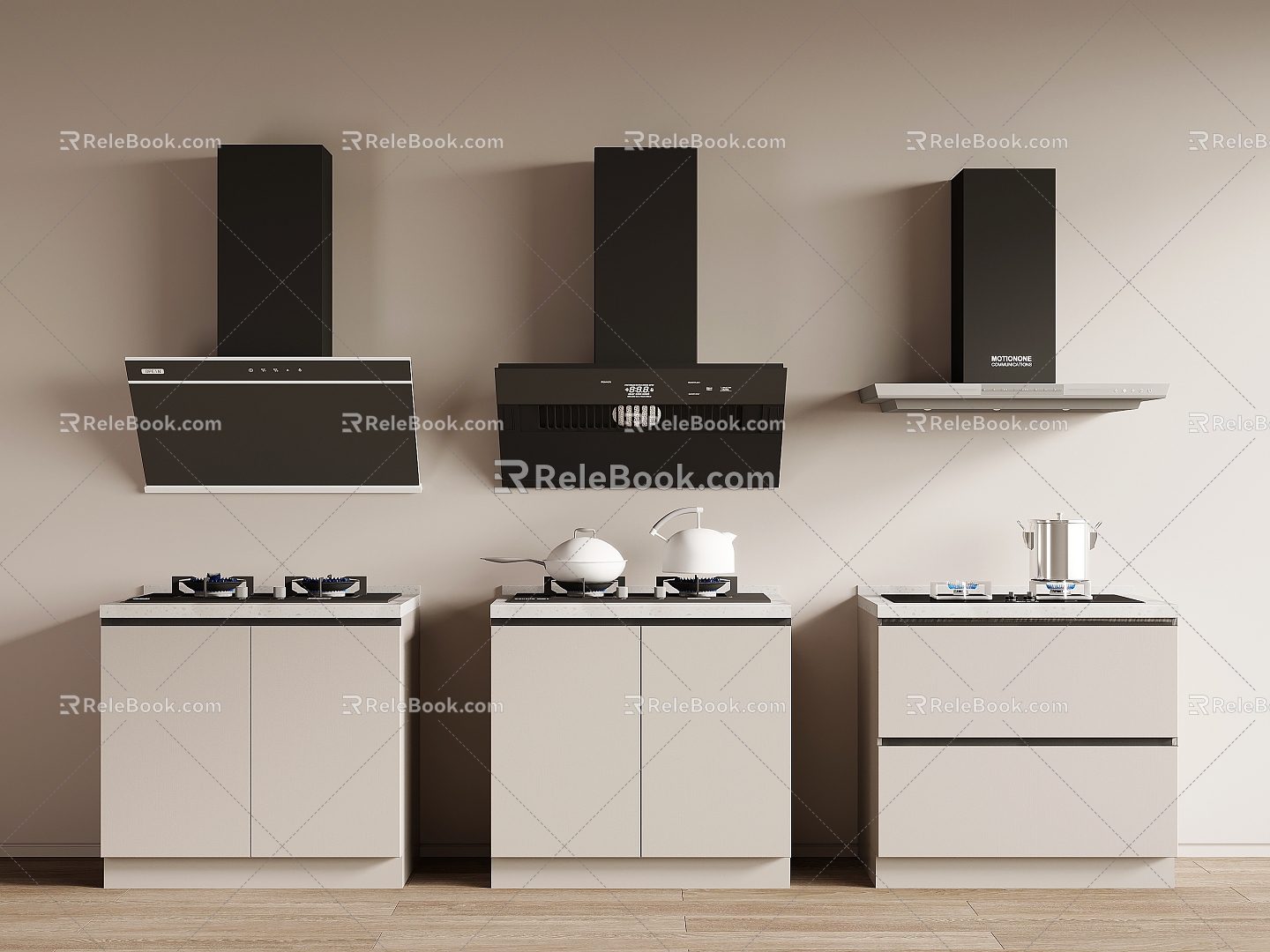 kitchen gas stove range hood 3d model