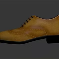 Classic Yellow Leather Lace Up Shoes With Black Sole And Smooth Surface Finish