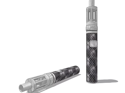 Two Snake Skin Pattern Cylindrical E Cigarettes With Atomizer And Button Design 3d model