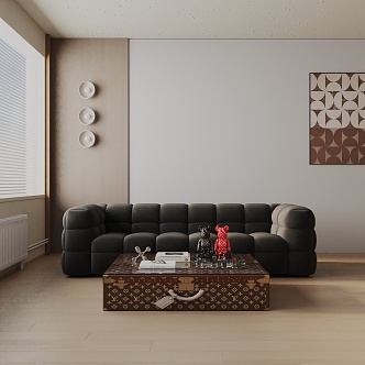 Modern three-seat sofa 3d model