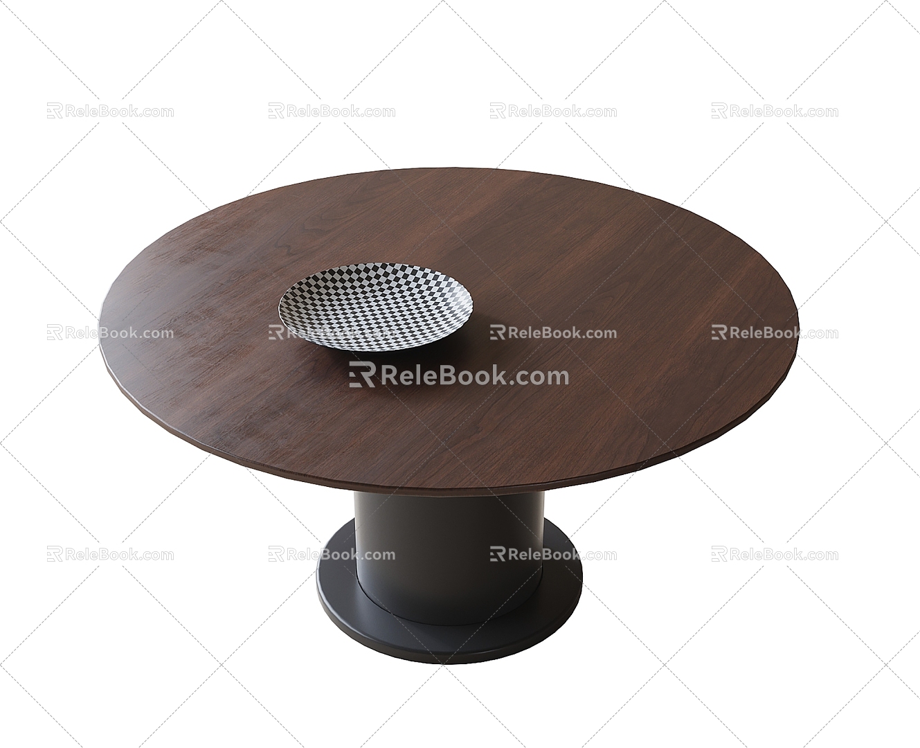 Modern round dining table 3d model