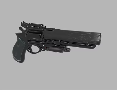 modern pistol gun revolver military 3d model