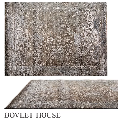 Square Carpet With Distressed Texture Neutral Tones And Modern Design 3d model