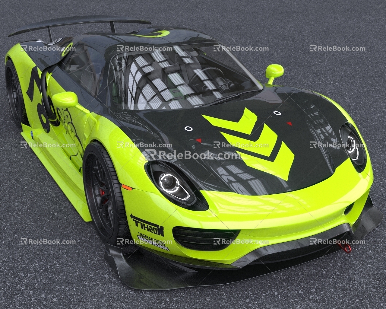 Porsche 918 body painting car sports car luxury car 3d model