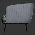 Stylish Single Seater Sofa With Black And White Checkered Pattern Curved Design And Metal Legs