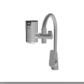 Modern Design Kitchen Faucets With White And Silver Metal Finish Two Styles