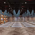 Modern Gym Interior With Professional Fitness Equipment Mirrored Walls And Bright Lighting