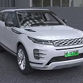 White SUV Car Front View With Modern Grille And Headlights Design 3d model