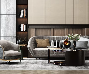 Light Luxury Combination Sofa 3d model