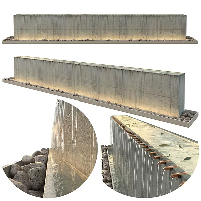 Modern landscape wall landscape water wall 3d model