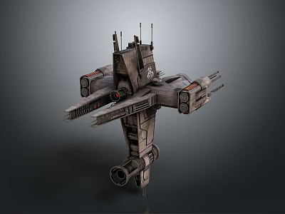 Advanced Mechanical Water Vessel With Multi Thruster Antennas And Armored Structure Design 3d model