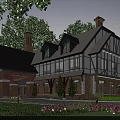 Tudor-style Detached Villa Exterior With Brick Walls Timber Framing And Landscaped Garden
