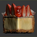 Delicious Strawberry Cheesecake With Fresh Strawberry Topping Whipped Cream Creamy Yellow Layer And Crust