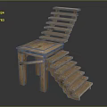 Creative Wooden Stairs Modern Design with Unique Platform for Home Interior