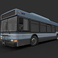 Blue City Bus Number 3417 Modern Urban Public Transport Exterior View