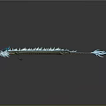 Frost Dragon Themed Long Staff Weapon With Icy Blue Crystal Details