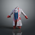 Vintage Floral Pattern Coat With Blue Waistcoat White Cravat Red Cuffs And Trousers