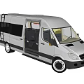 White Commercial Van With Open Side Doors And Roof Rack For Business Use