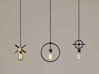 Industrial wind creative small chandelier 3d model