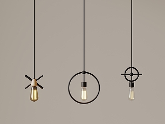 Industrial wind creative small chandelier 3d model