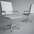 Black Leather Office Chair With Adjustable Armrests Swivel Base And Caster Wheels