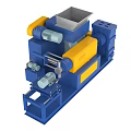 Blue And Yellow Industrial Processing Equipment With Motors And Rollers