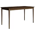 Dark Brown Wooden Rectangular Dining Table with Slim Legs and Minimalist Design 3d model