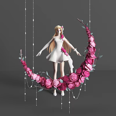 Modern Game Role Beautiful Girl 3d model Modern Game Role Beautiful Girl 3d model