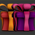 Assorted Color Gift Boxes With Large Decorative Bows For Home Use