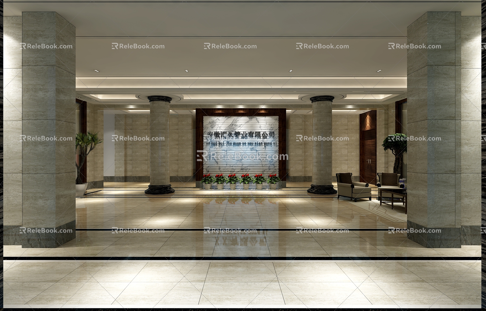 Office Building Hall 3d model