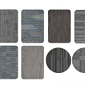 Round Area Rugs in Gray Tones with Striped and Patterned Designs for Home Decor