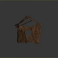 Old Dilapidated Wooden House With Broken Roof Walls And Scattered Planks