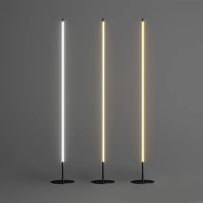 Modern Slim Standing Floor Lamps With Three Different Light Tones And Contemporary Design 3d model
